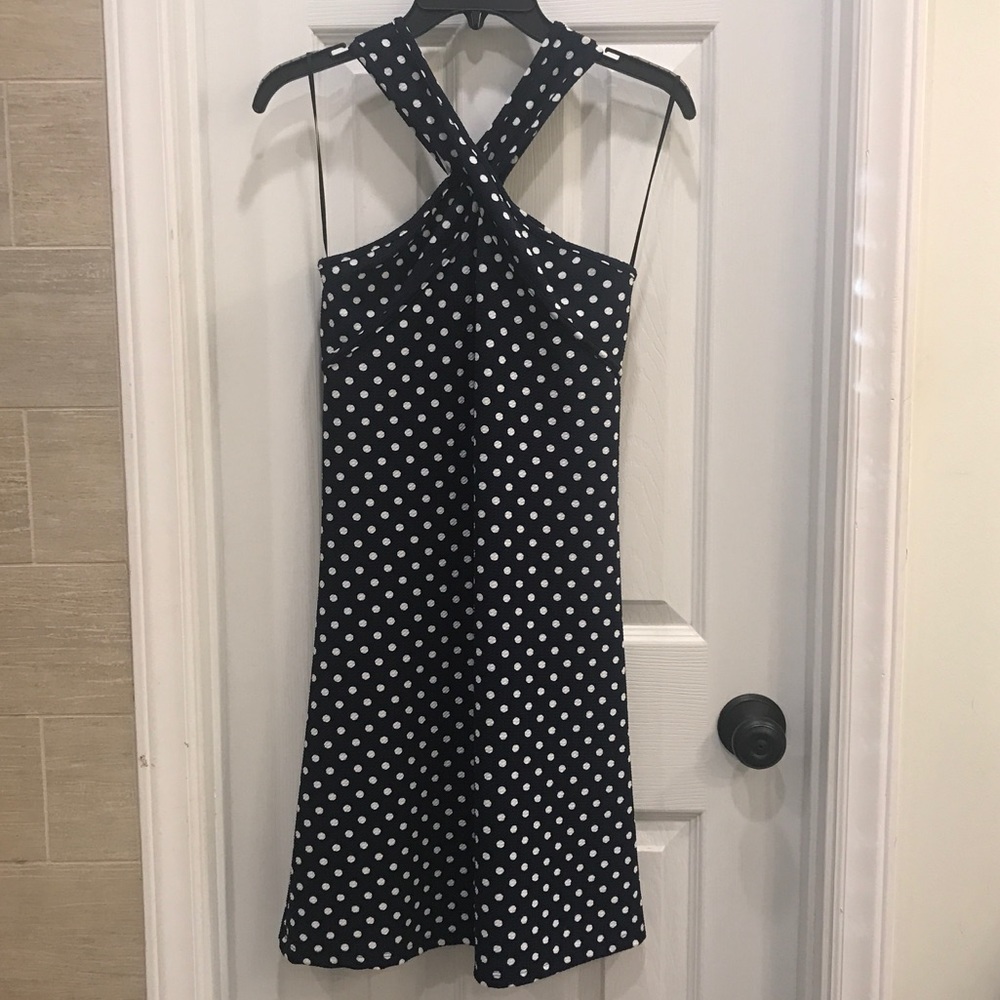 Navy polka dot dress